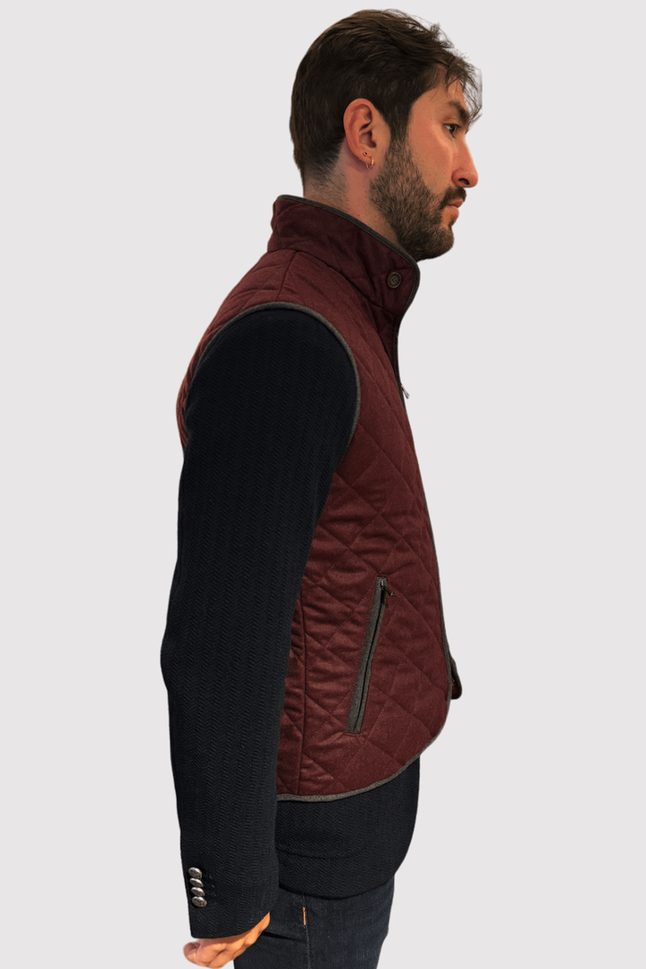 Veste matelassée de laine pour homme, élégante et confortable, parfaite pour les journées fraîches.