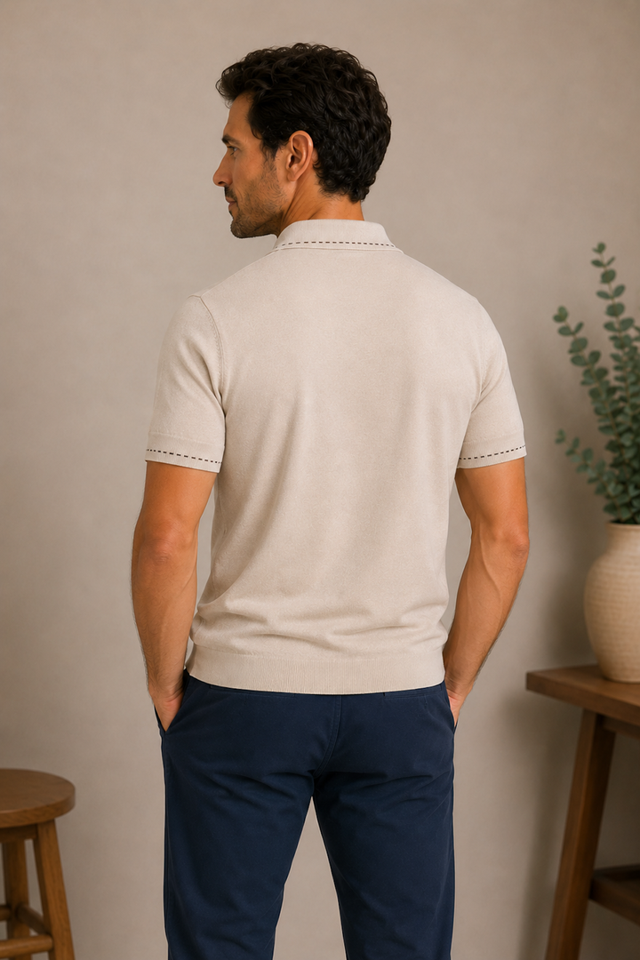 Polo en soie et coton