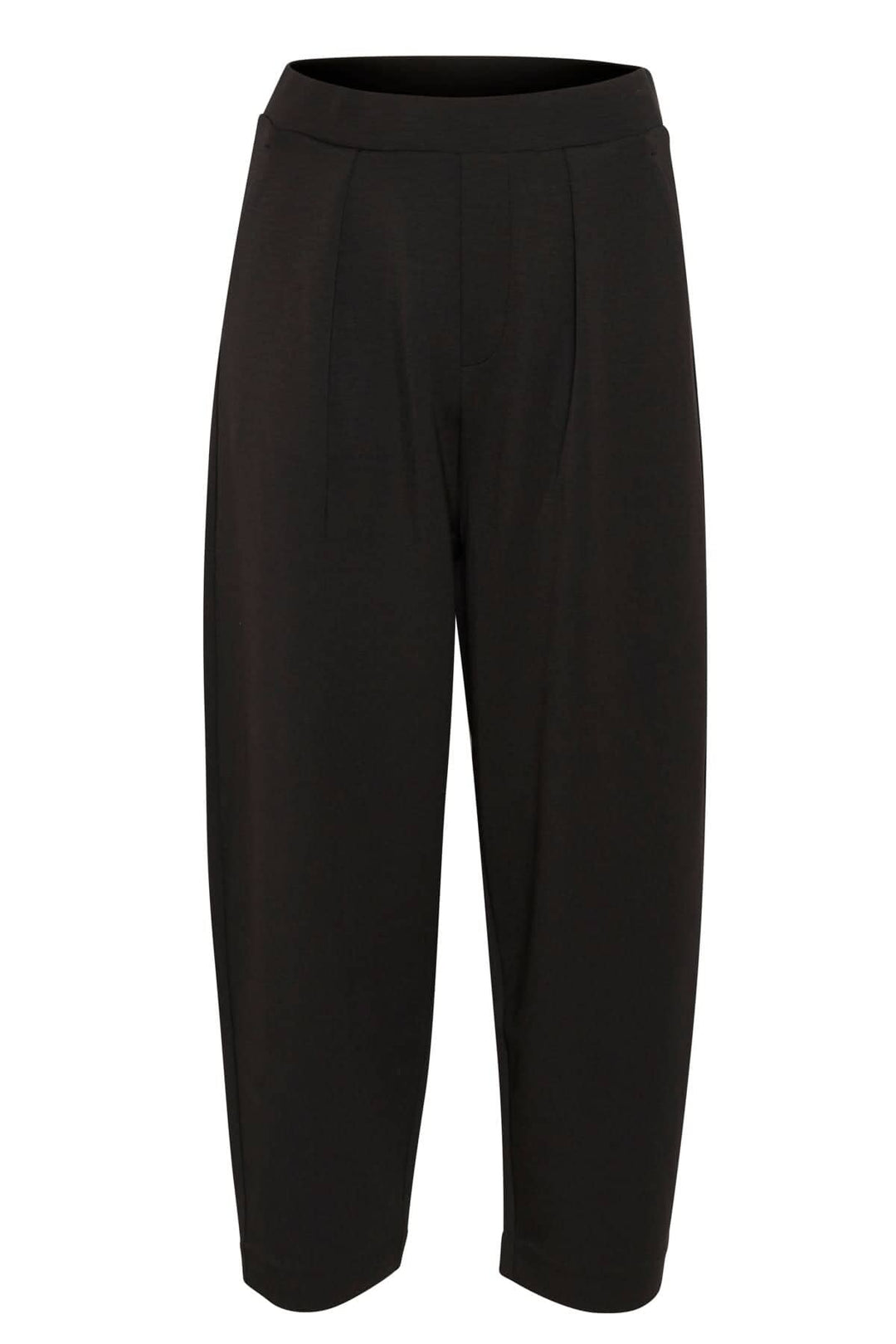 Pantalon Pannie à coupe décontractée, avec poches et plis avant, longueur cheville, style pour bureau ou sorties.