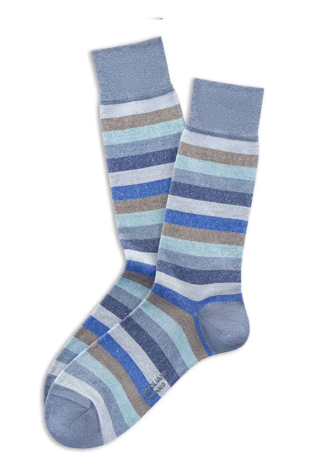 Vue côté bas multicolores rayés pour homme avec motifs uniques Marcoliani - Valérie Simon
