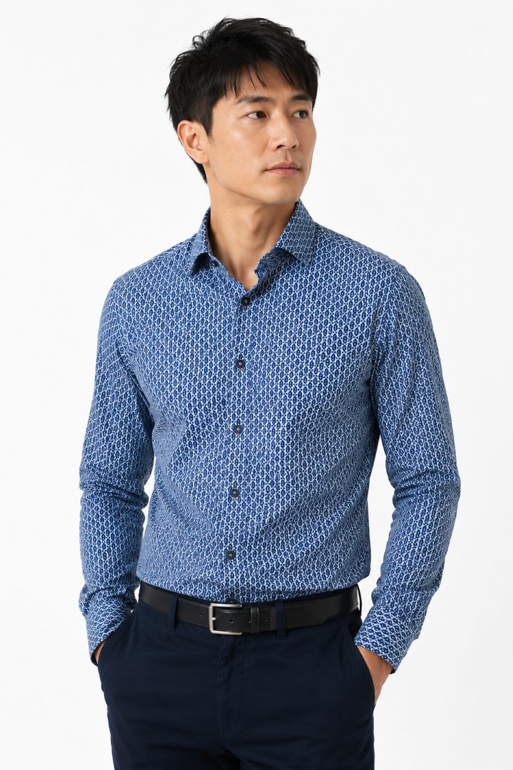 Chemise sport imprimée micro motif