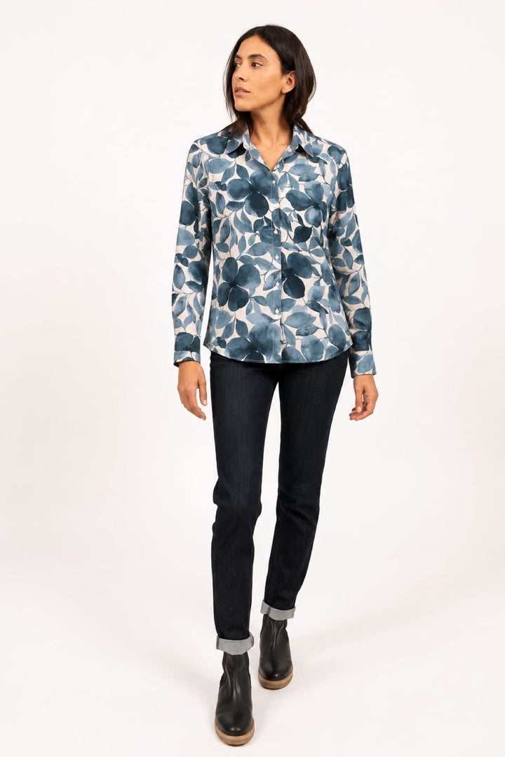 Blouse imprimé floral MALAURY II ML vue de face pour femme Saint James