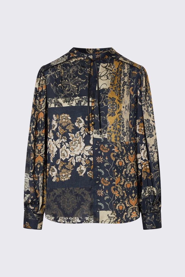 Blouse imprimée à liens pour femme liujo