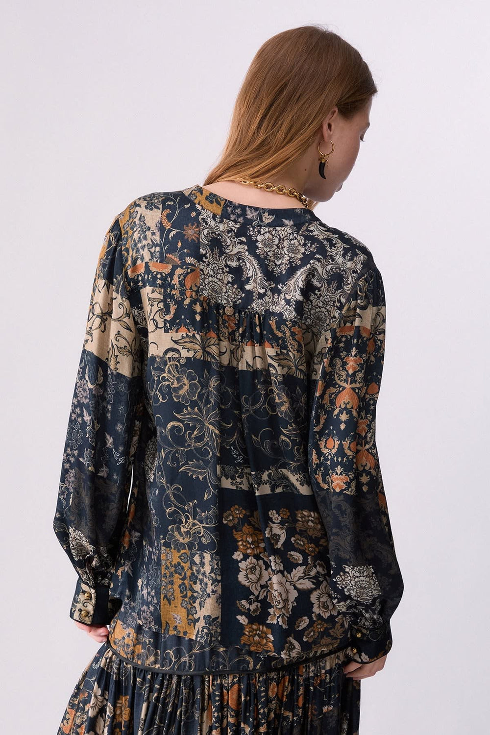 Blouse imprimée à liens pour femme liujo