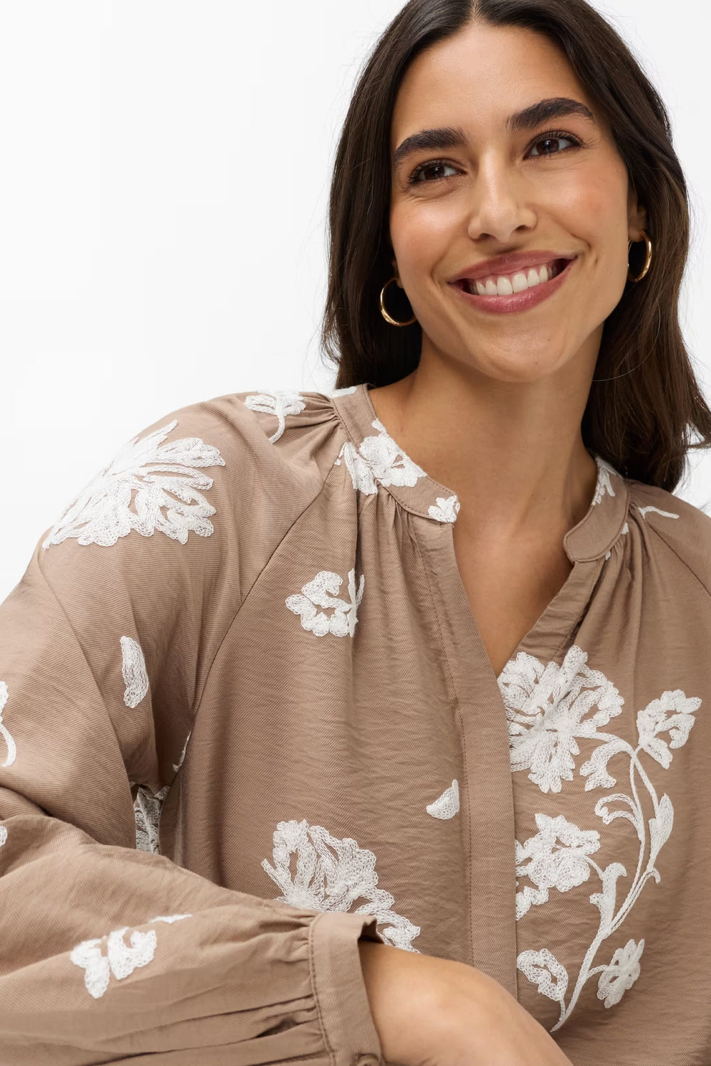 Women's Brax Vivian Blouse with Floral Embroidery
