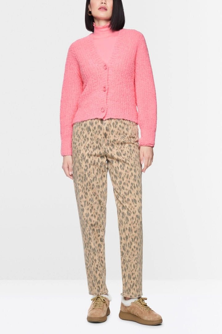 Cardigan en tricot texturé col en V vue de face pour femme Marc Cain