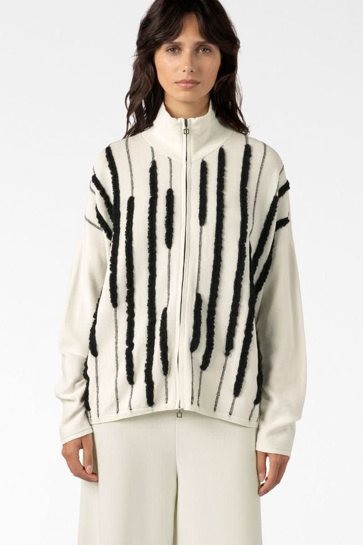 Textured zip-up cardigan for women Sarah Pacini