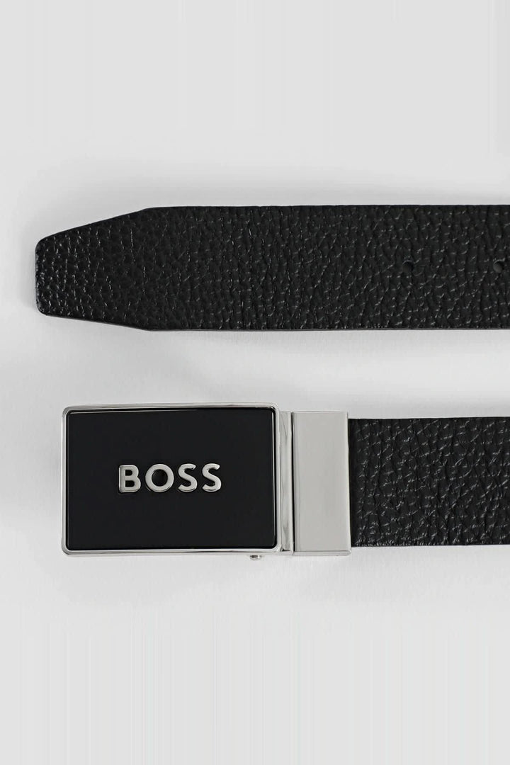 Ceinture à boucle plaque avec logo pour homme Hugo Boss