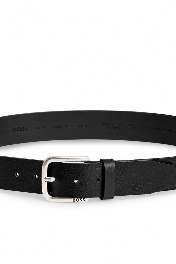 Ceinture en cuir de buffle à boucle métallique pour homme Hugo Boss