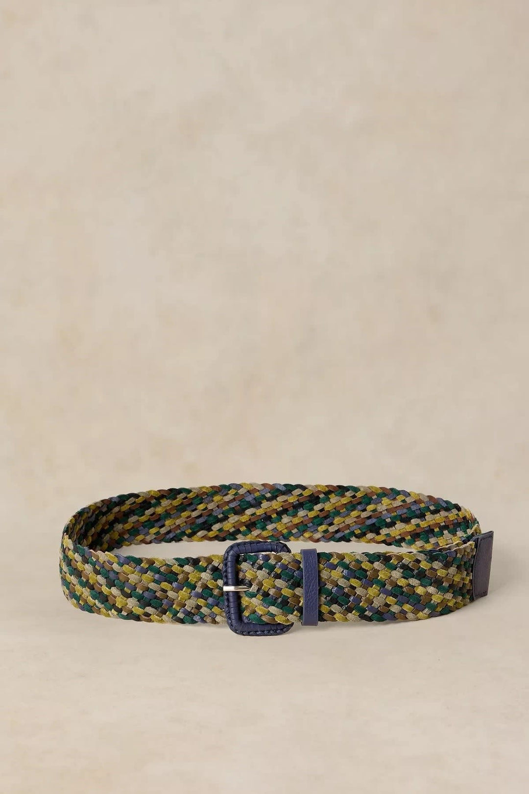 Multicoloured braided belt front view for women White Stuff