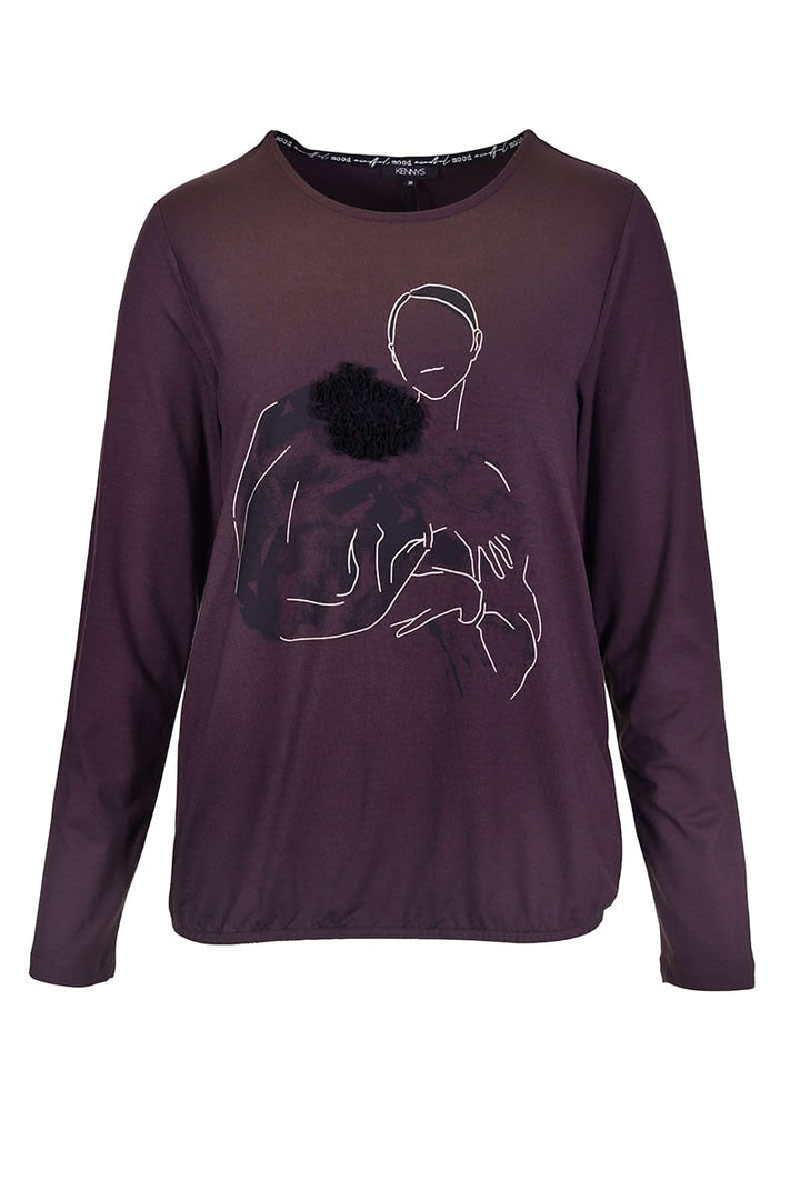 Chandail à manches longues avec imprimé artistique pour femme kennys