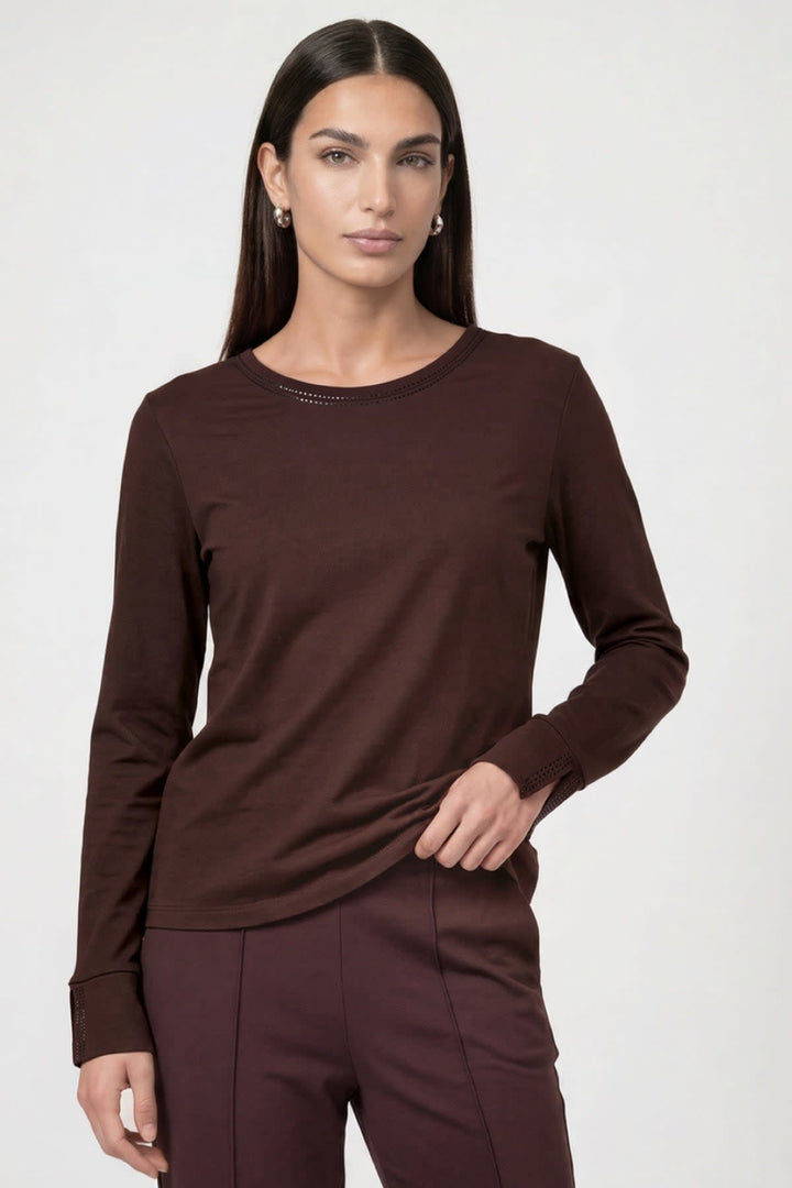 Chandail en coton à détails de strass pour femme Monari