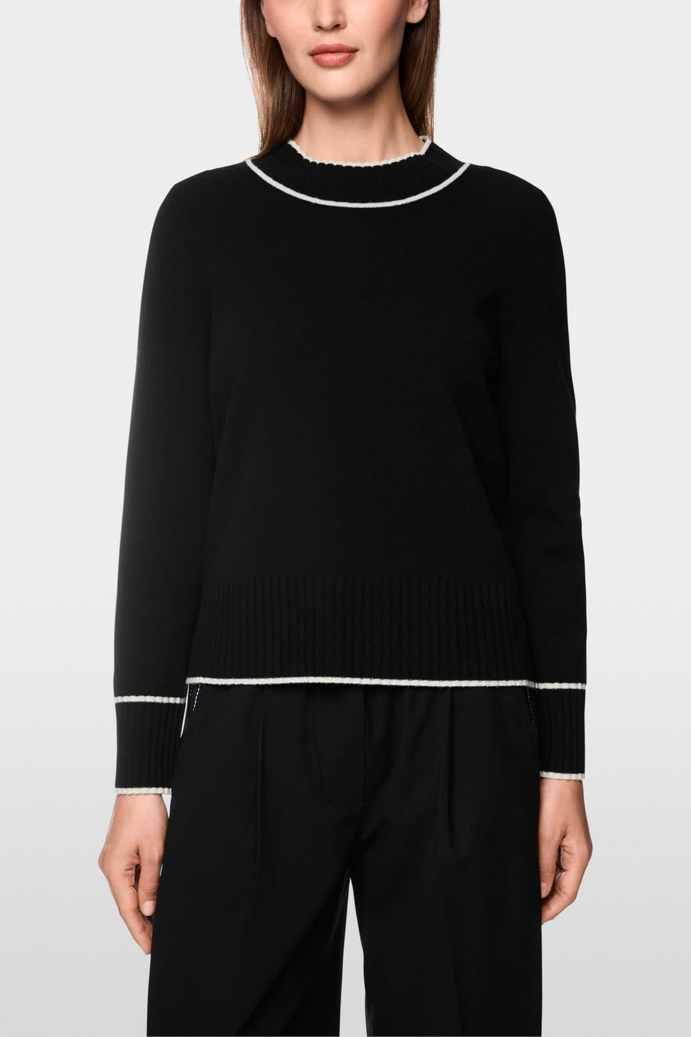 Women's wool and cashmere sweater with contrast trim Marc Cain