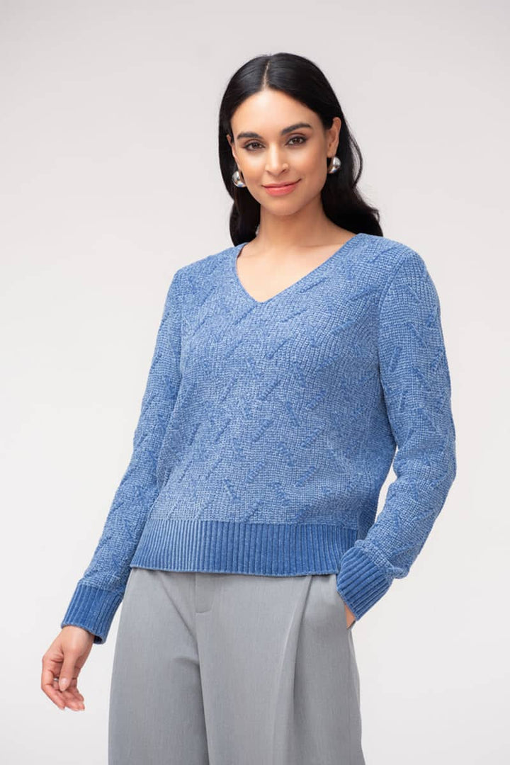 Chandail en tricot à col en V pour femme Elena Wang
