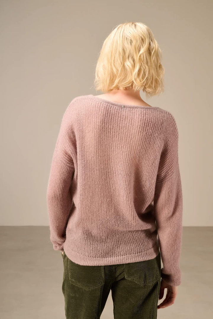 Nile V-neck knit sweater for women