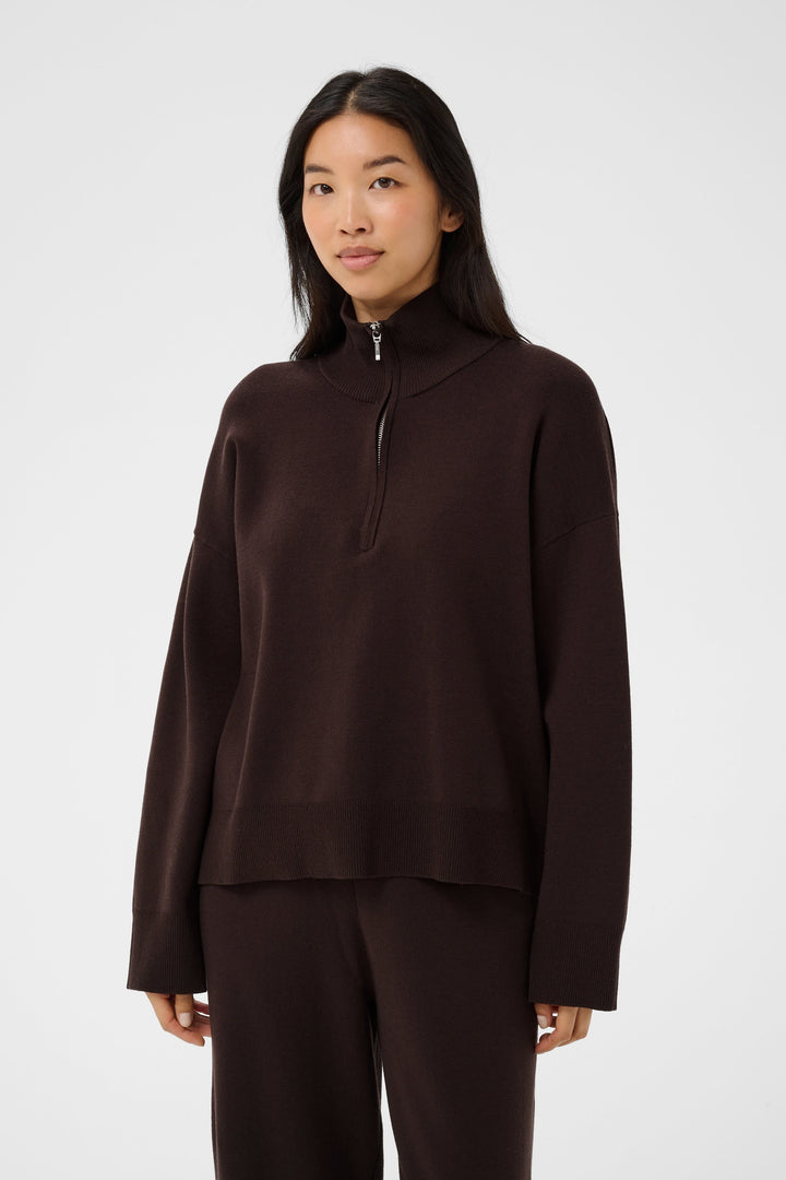 Chandail en tricot à col montant zippé pour femme Part Two