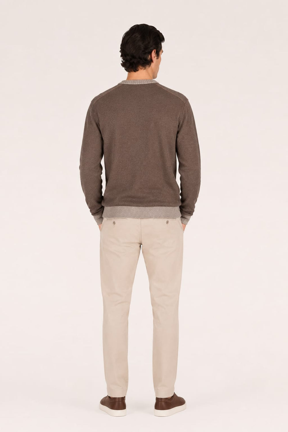 Front view of a gray Paul and Shark men's knit sweater with ribbed details - Valérie Simon