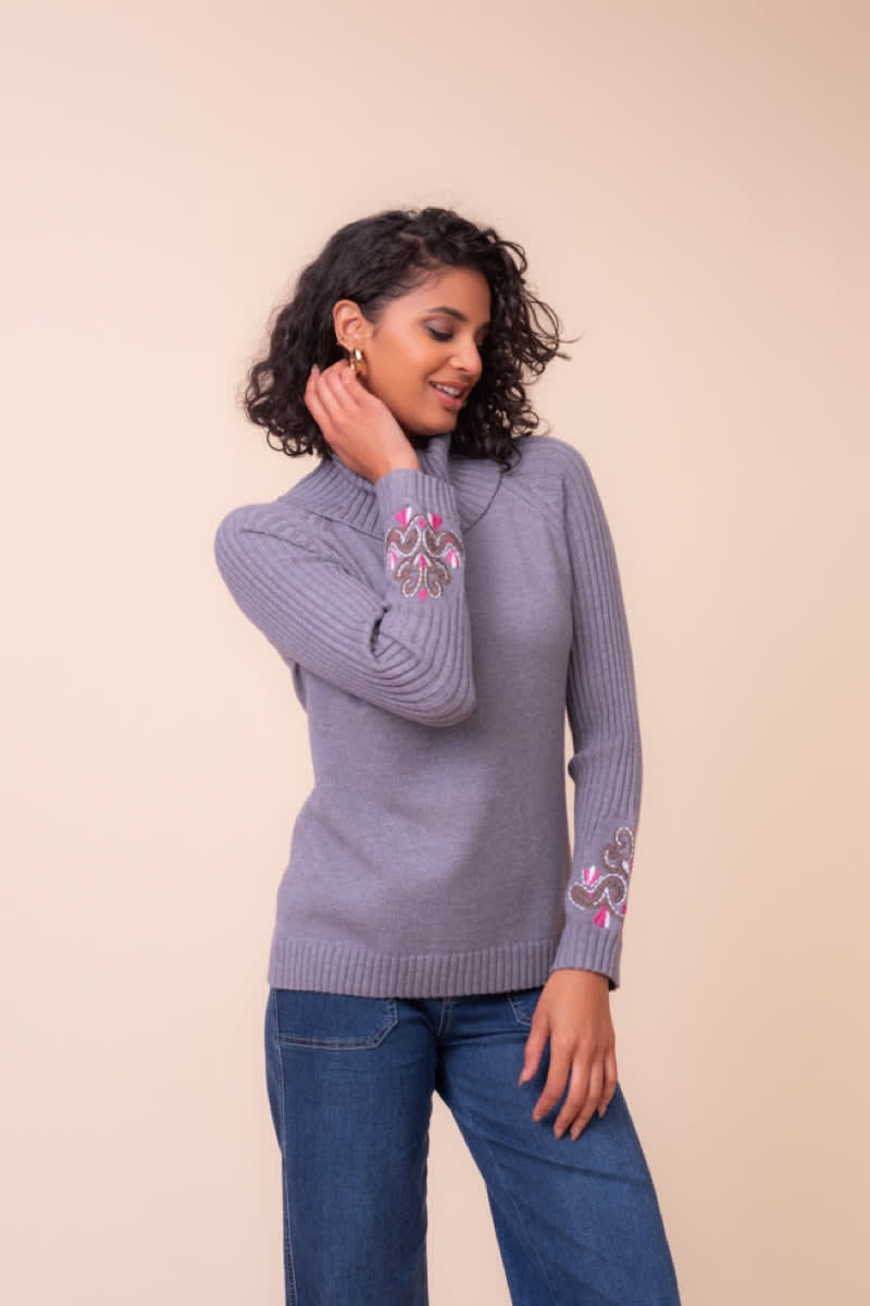 Chandail en tricot à col roulé pour femme Alison Sheri