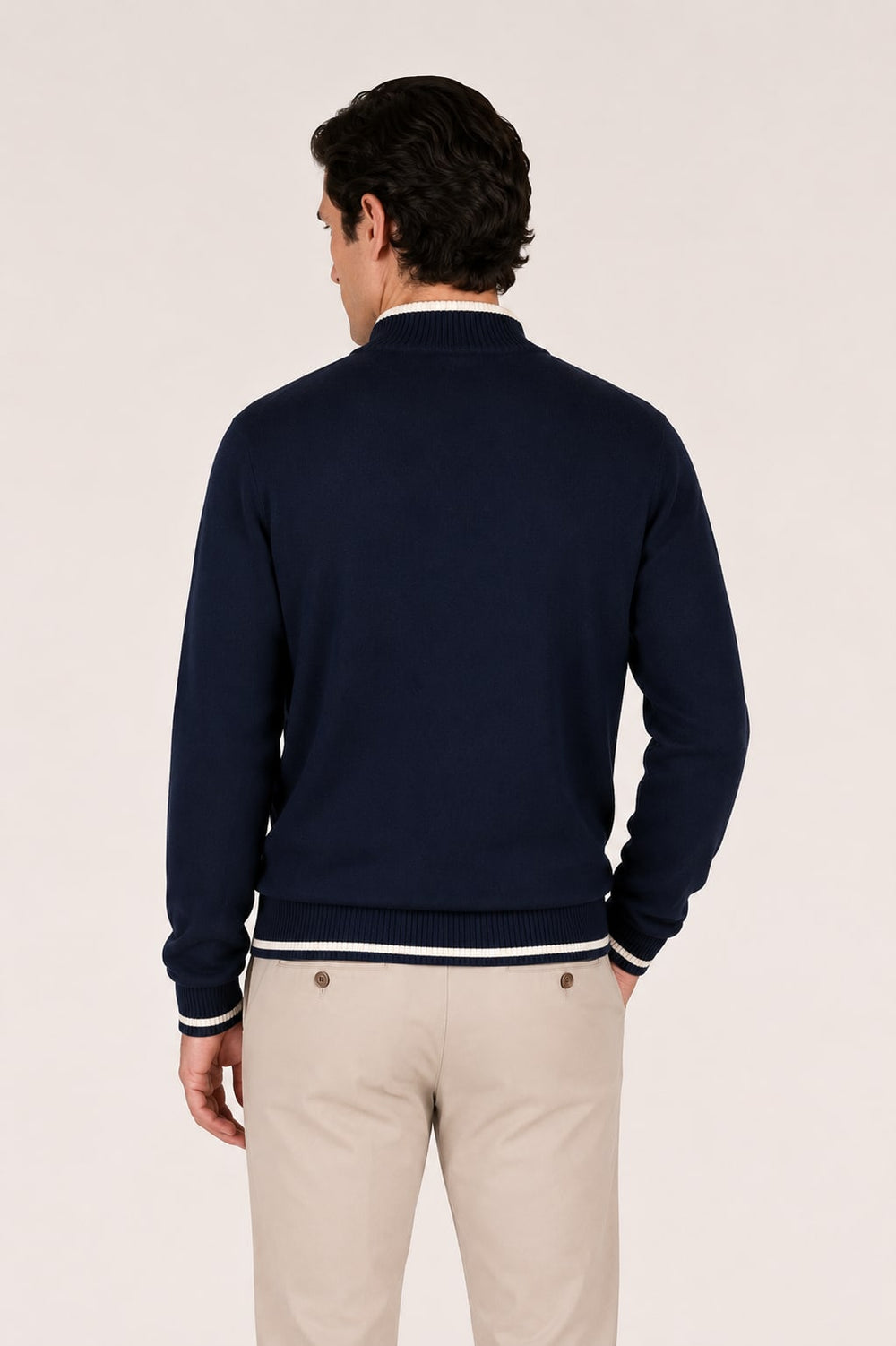 Paul and Shark Men's Black Half-Zip Sweater with Ribbed Details - Valérie Simon