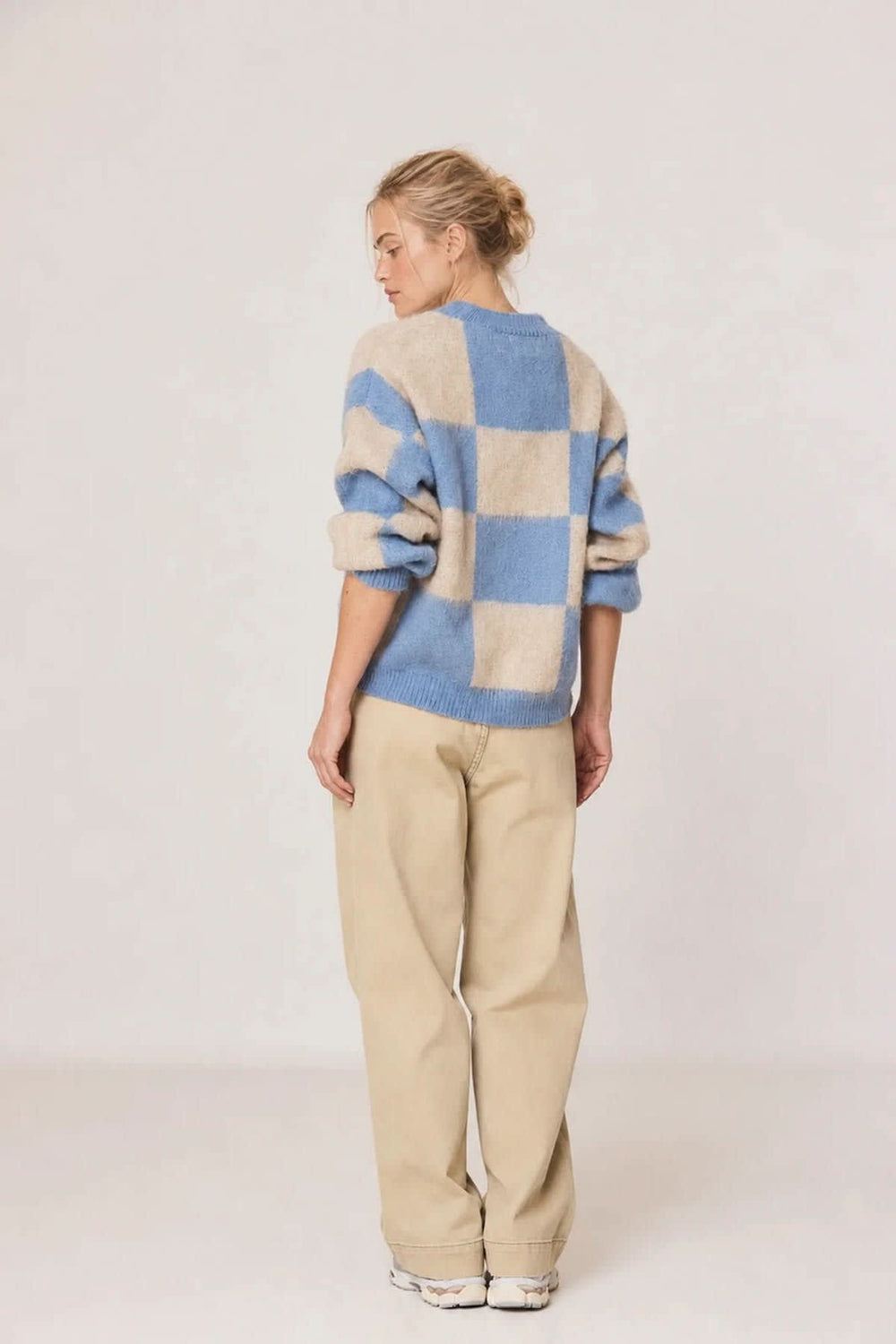 Women's checkered knit sweater Indi & cold