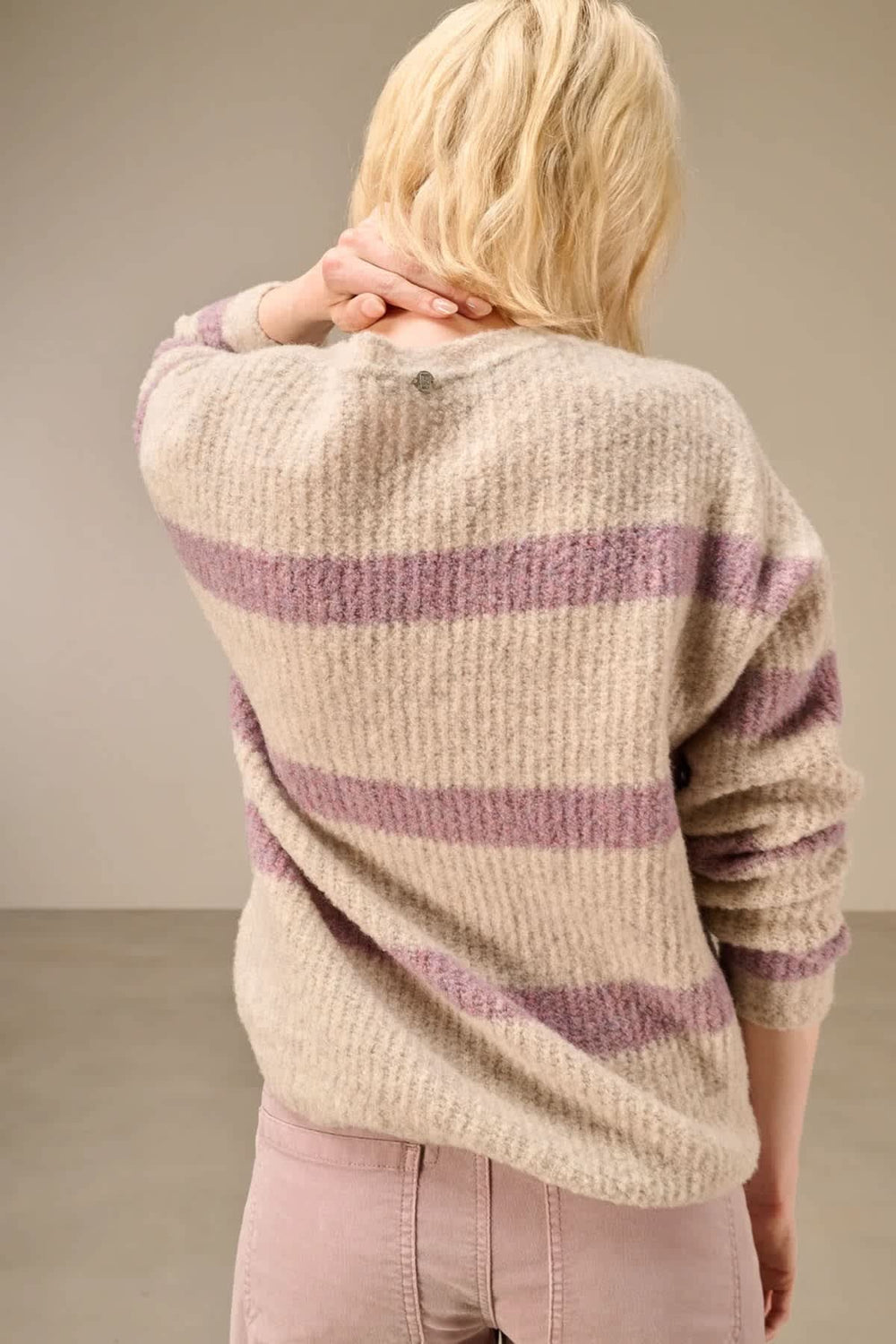 Nile Women's Front View Striped Knit Sweater