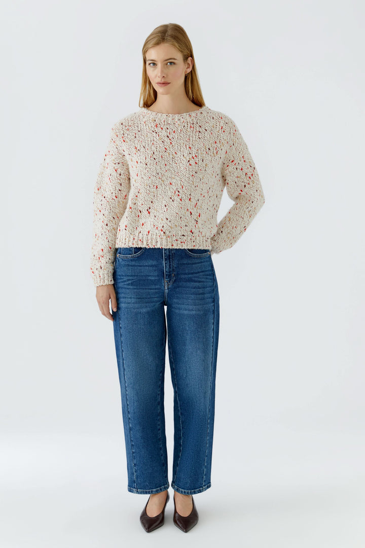 Speckled knit sweater front view for women Oui