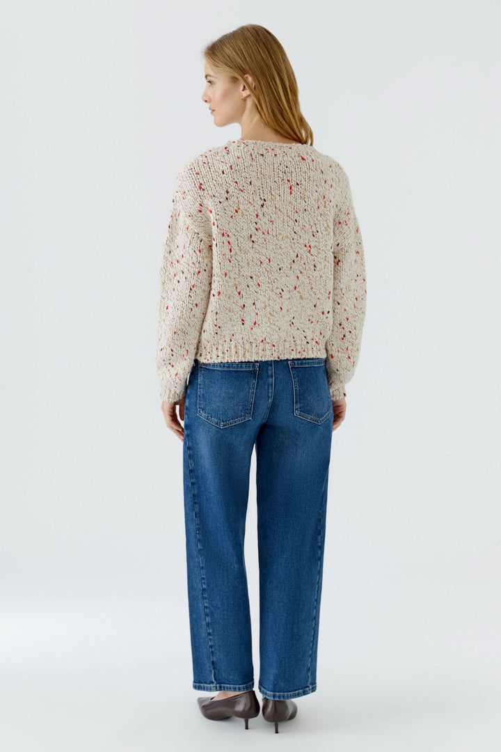 Speckled knit sweater front view for women Oui