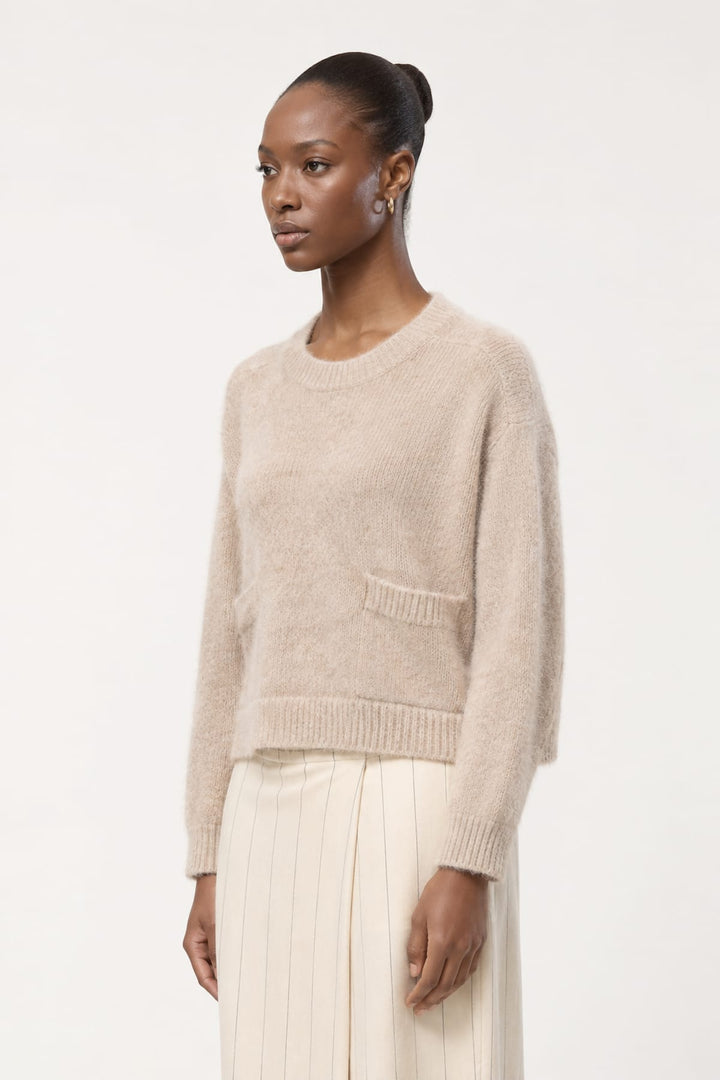 Chandail en tricot texturé avec poches vue de face pour femme Humility