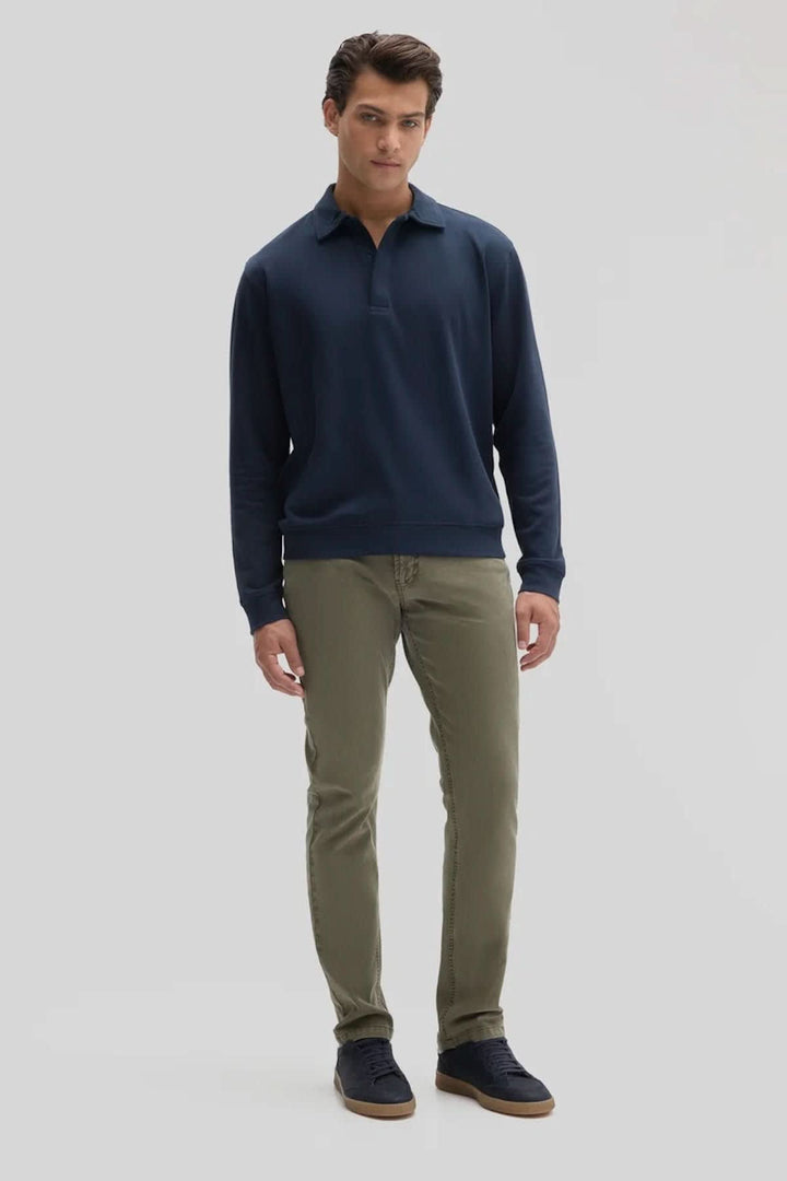 Chandail polo à manches longues en coton Pima pour homme Robert barakett