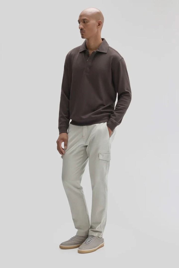 Chandail polo à manches longues en coton Pima vue de face pour homme Robert barakett