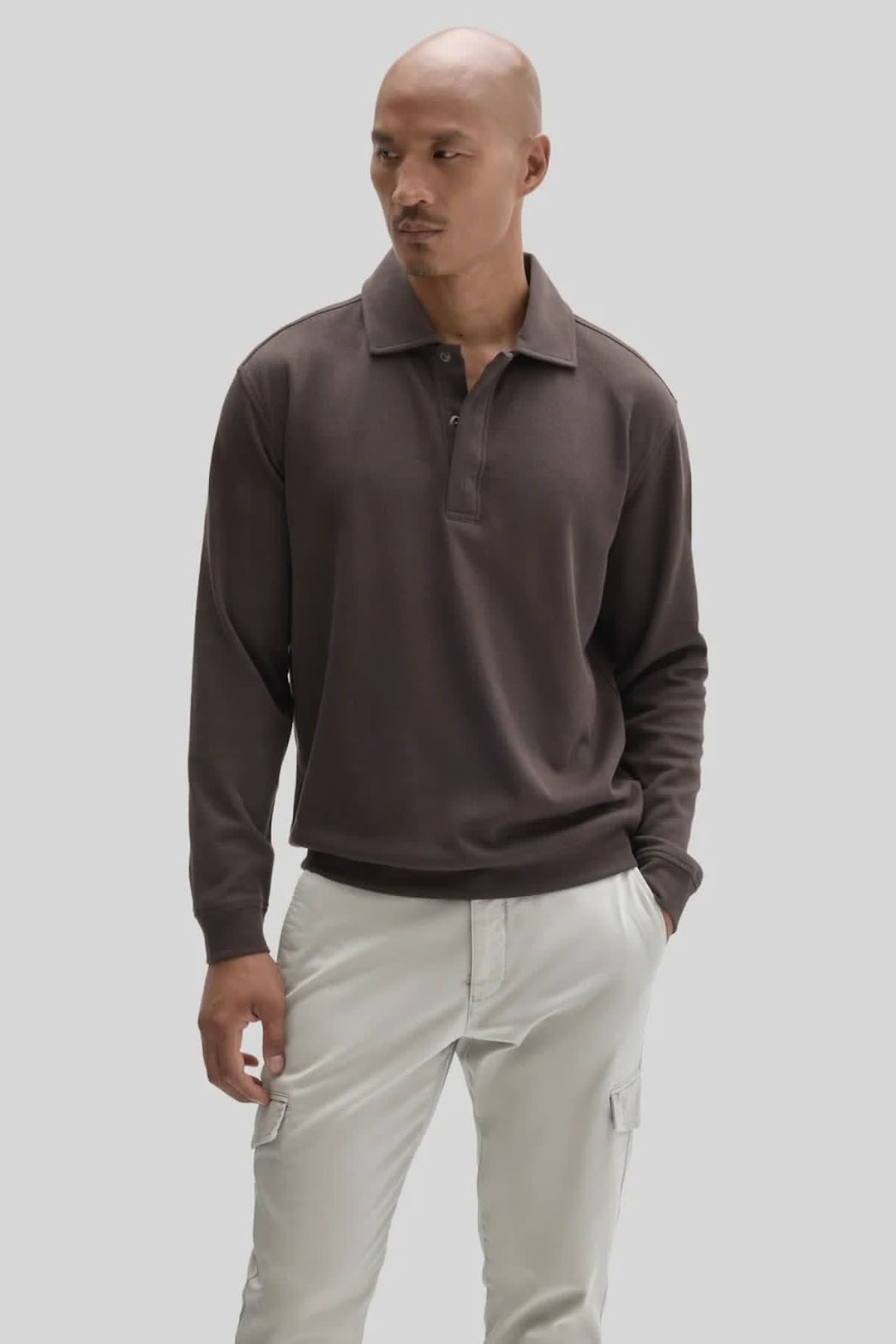 Polo à manches longues en coton Pima vue de face pour homme Robert barakett