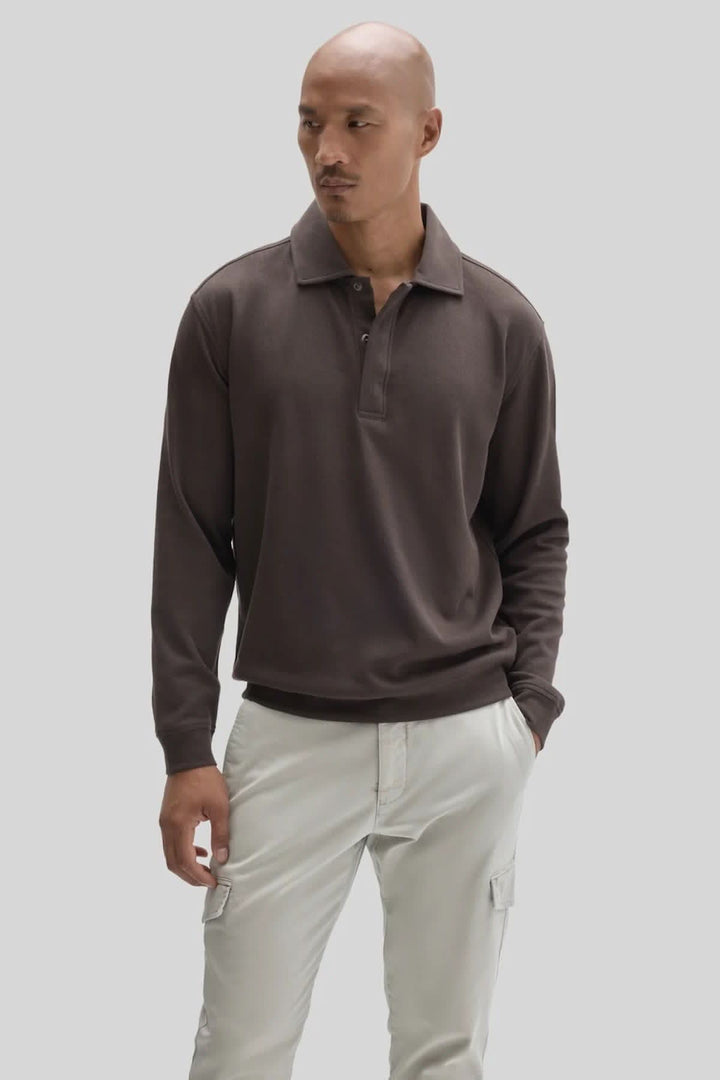 Polo à manches longues en coton Pima vue de face pour homme Robert barakett