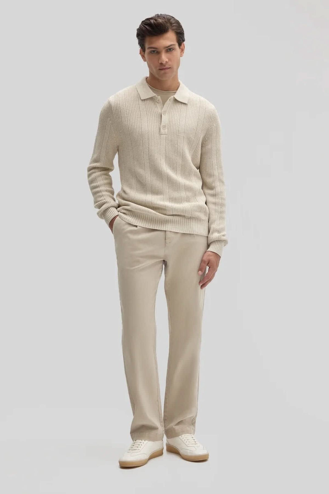 Chandail polo en coton à maille texturée pour homme Robert barakett