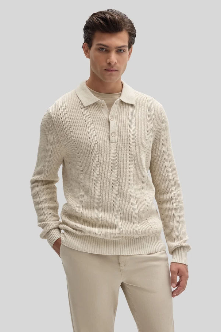 Chandail polo en coton à maille texturée pour homme Robert barakett
