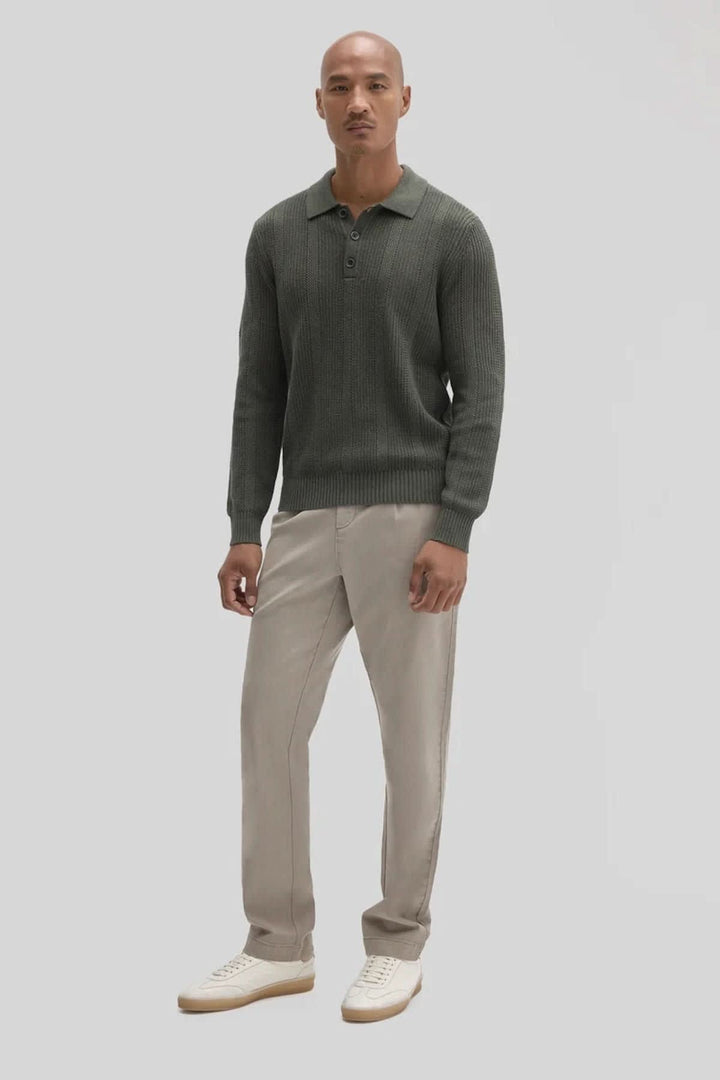 Chandail polo en coton à maille texturée vue de face pour homme Robert barakett