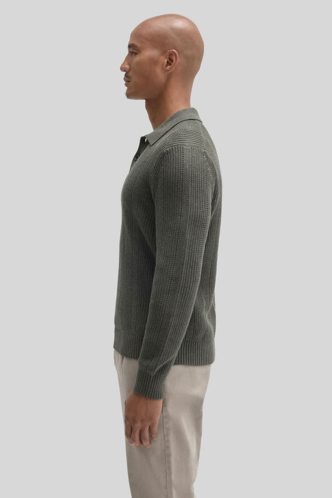 Chandail polo en coton à maille texturée vue de face pour homme Robert barakett