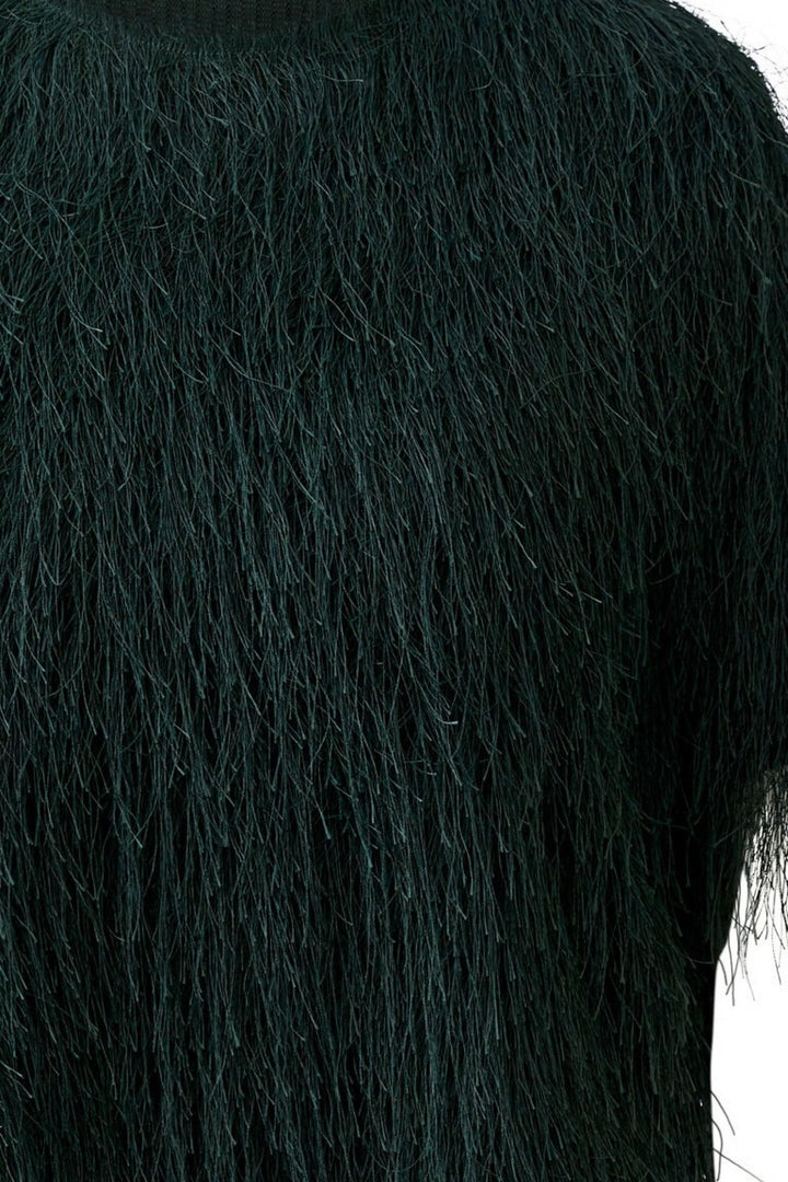 Chandail texturé à effet frangé pour femme Oui