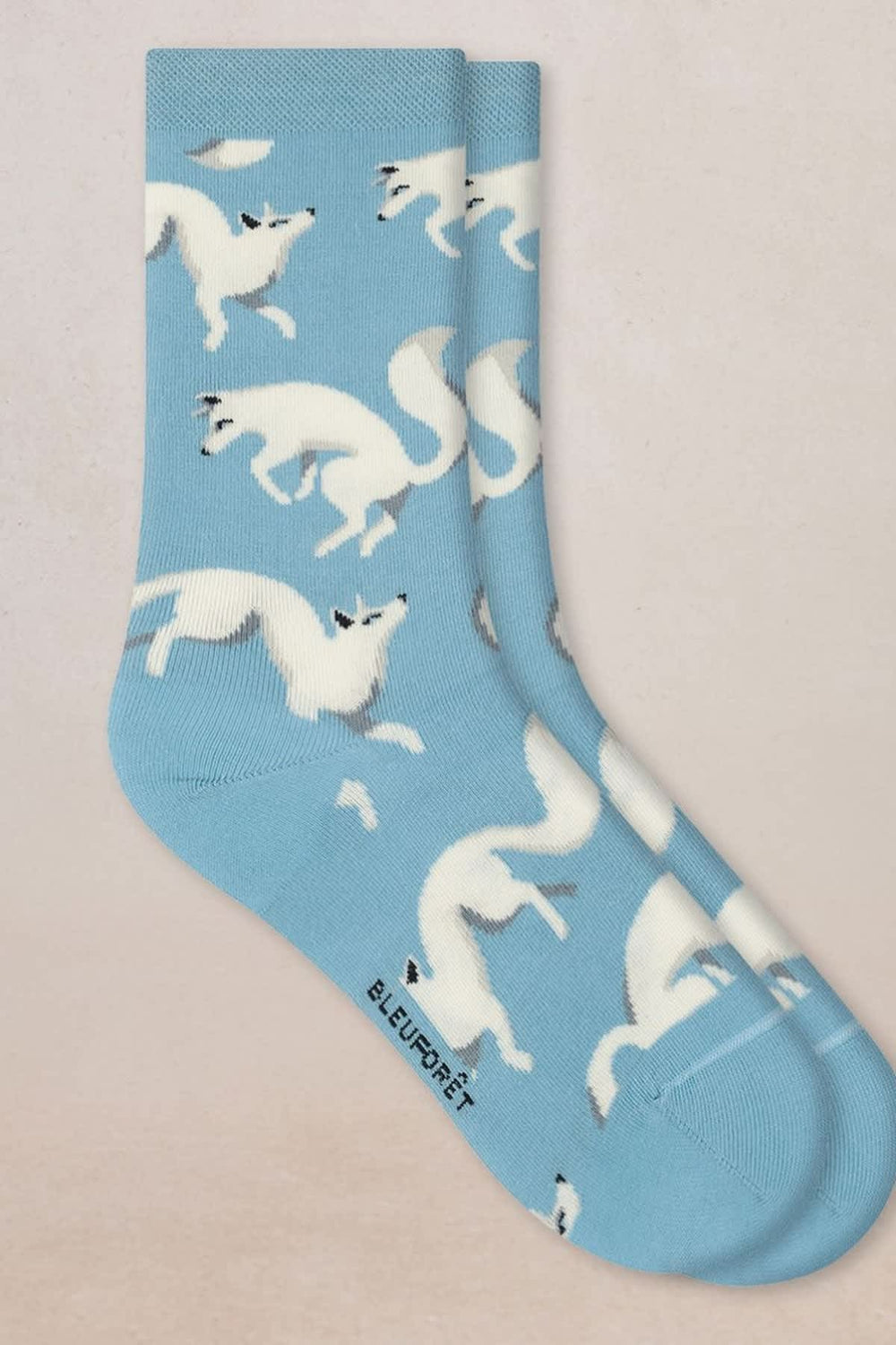 Women's socks with Arctic fox pattern Bleuforêt