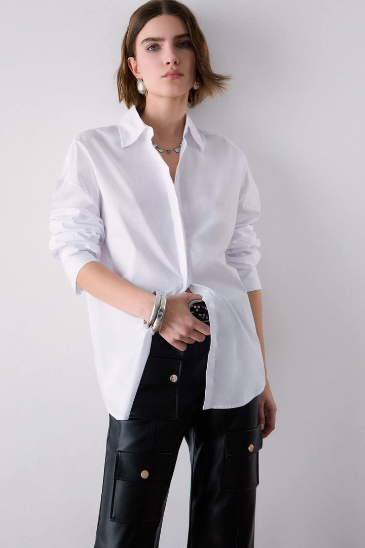 Chemise ample à ouverture boutonnée au dos pour femme liujo