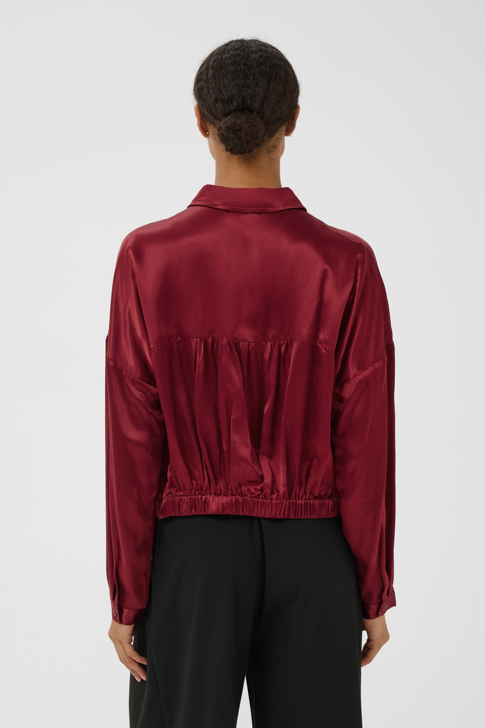 Women's Dynya short satin long-sleeved shirt Part Two