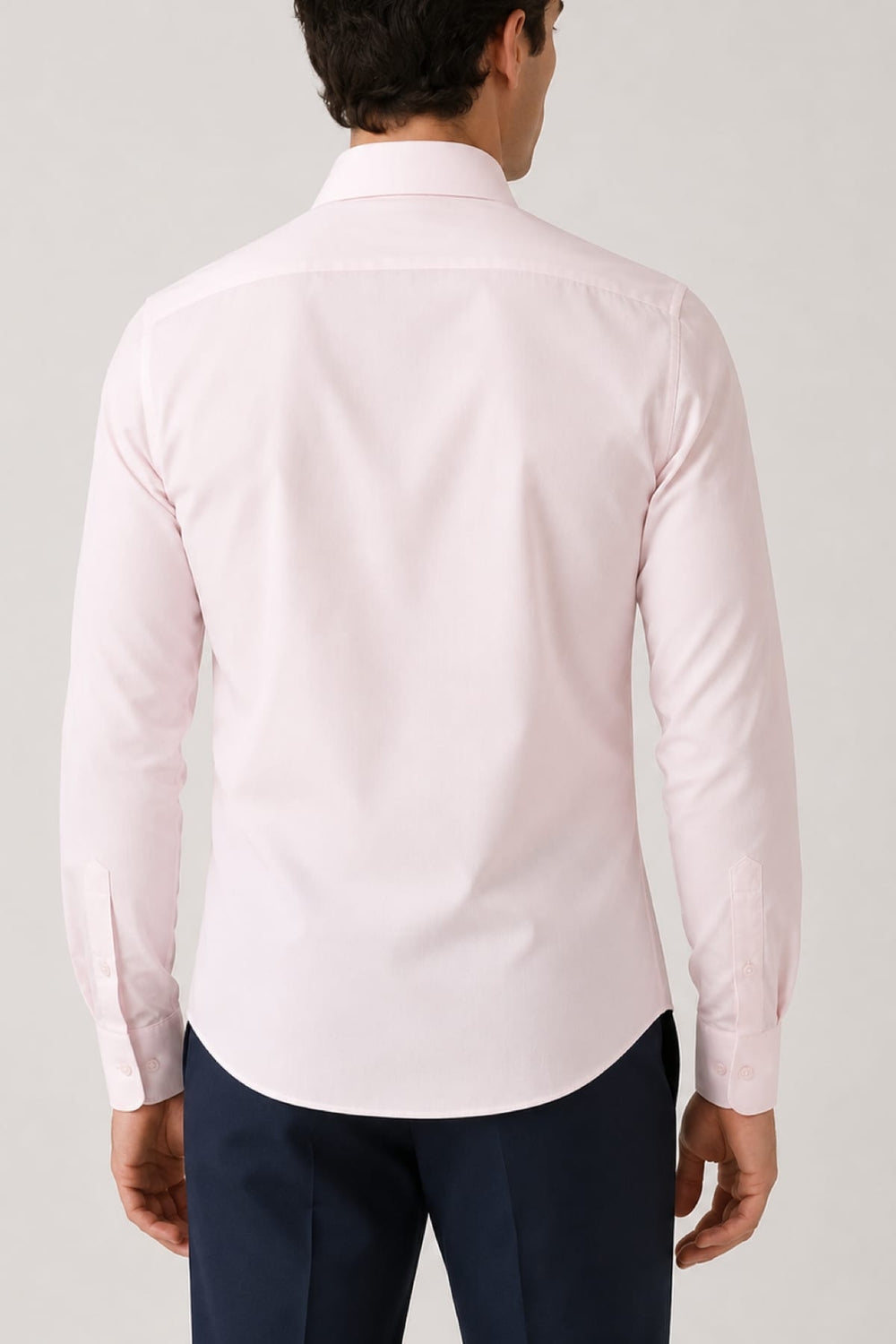 Front view of a white Eton shirt with a classic collar for men - Valérie Simon