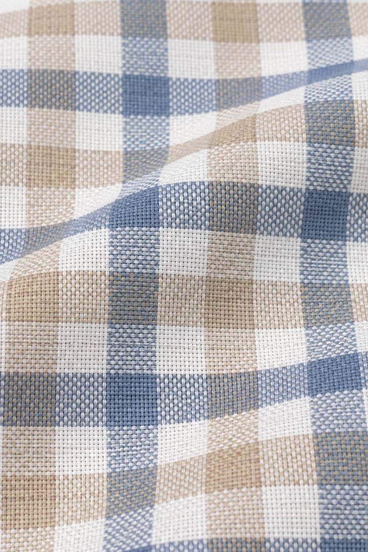 Vue de face chemise sport à carreaux Paul and Shark bleu pour homme - Valérie Simon