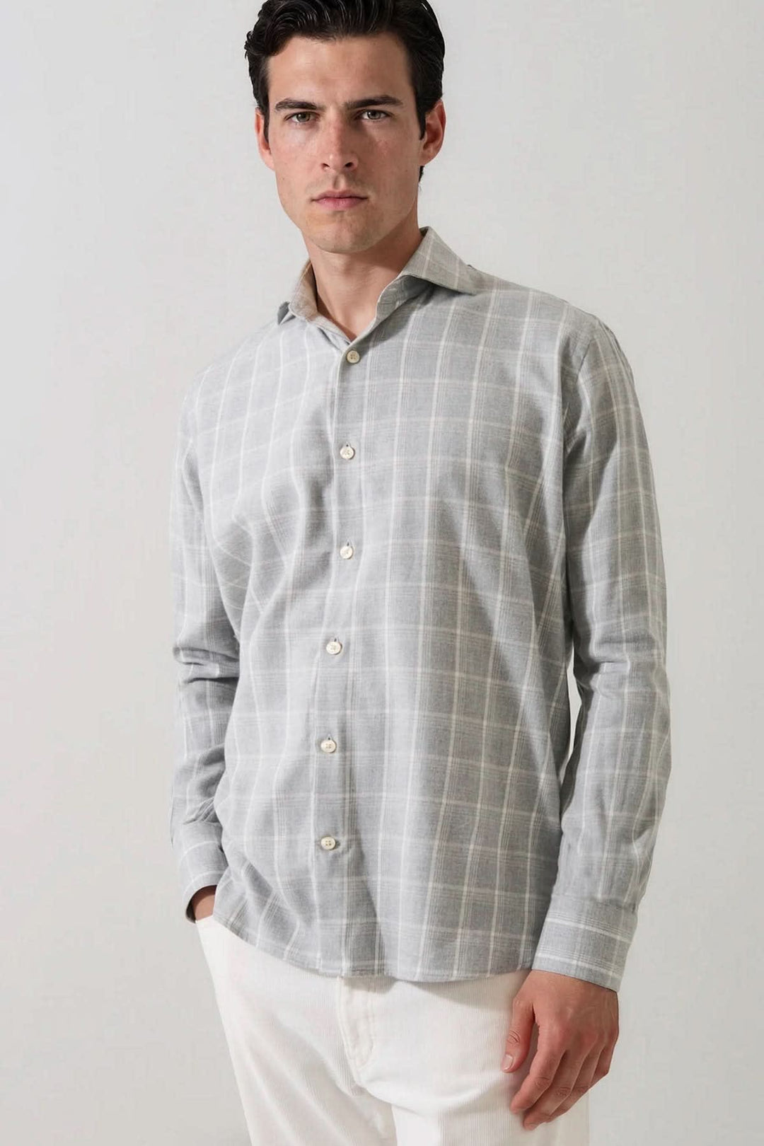 Chemise sport à carreaux en coton et lyocell pour homme Patrick Assaraf