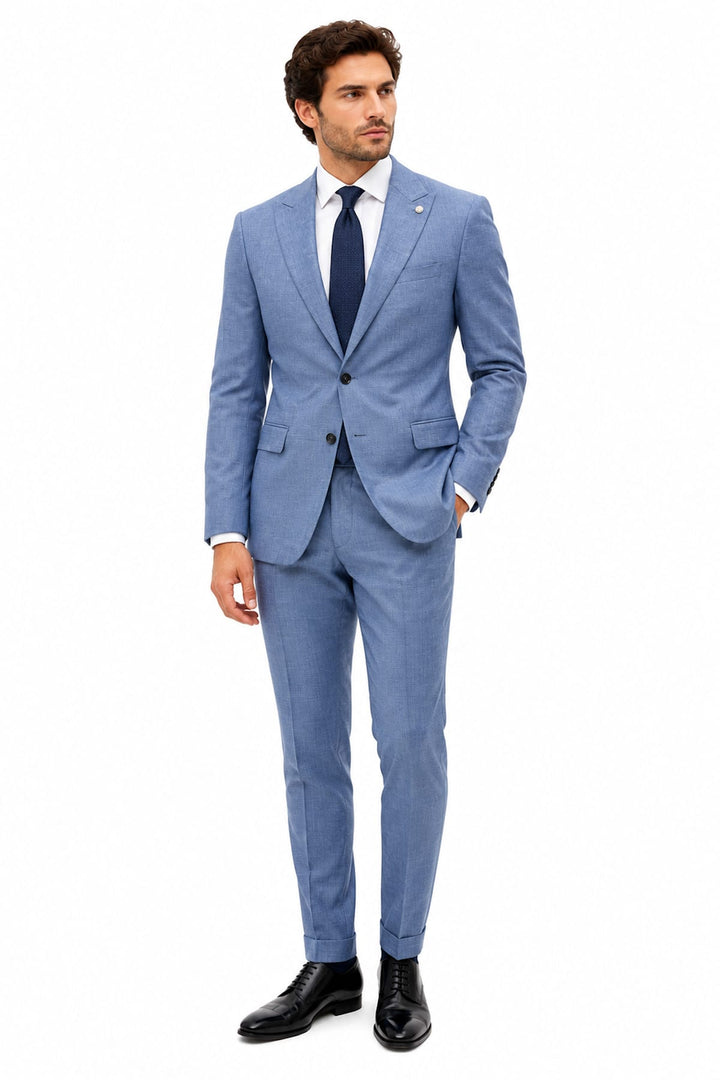 Vue latérale complet texturé Lief Horsens pour homme gris avec détails de couture moderne - Valérie Simon