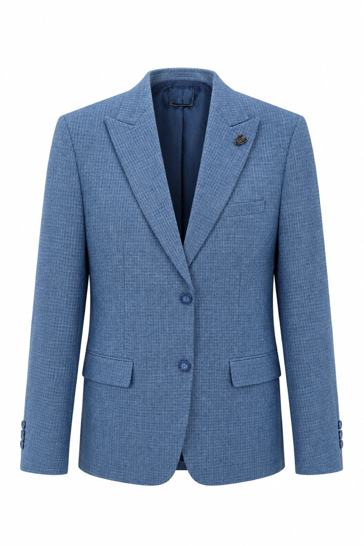 Full-length textured side view Fit modern gray Lief Horsens for men - Valérie Simon