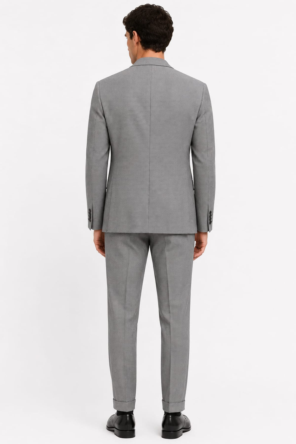 Vue de côté complet texturé Lief Horsens pour homme gris détails poches - Valérie Simon
