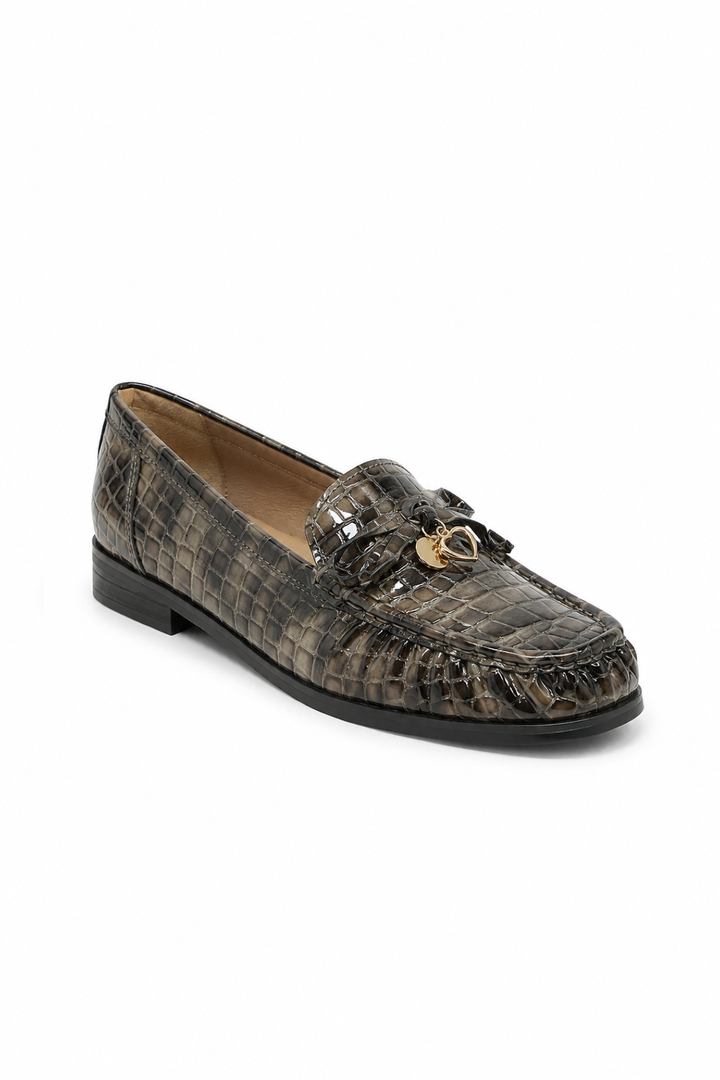 Mocassins effet croco à breloques