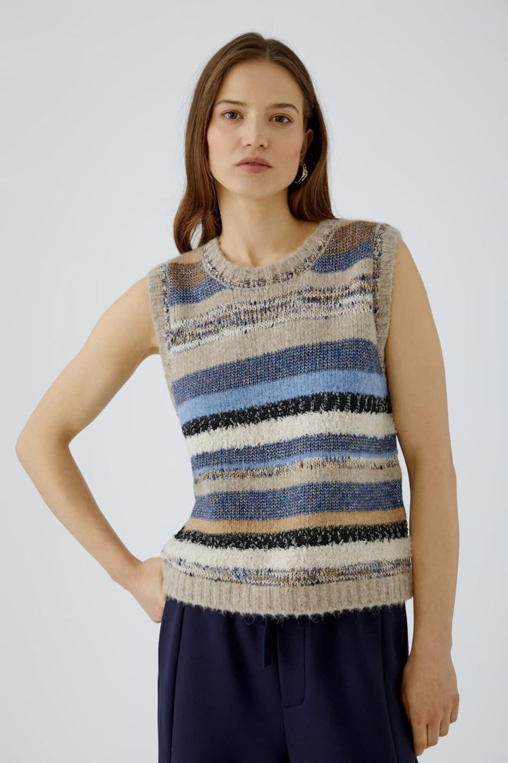 Débardeur en maille rayée pour femme Oui