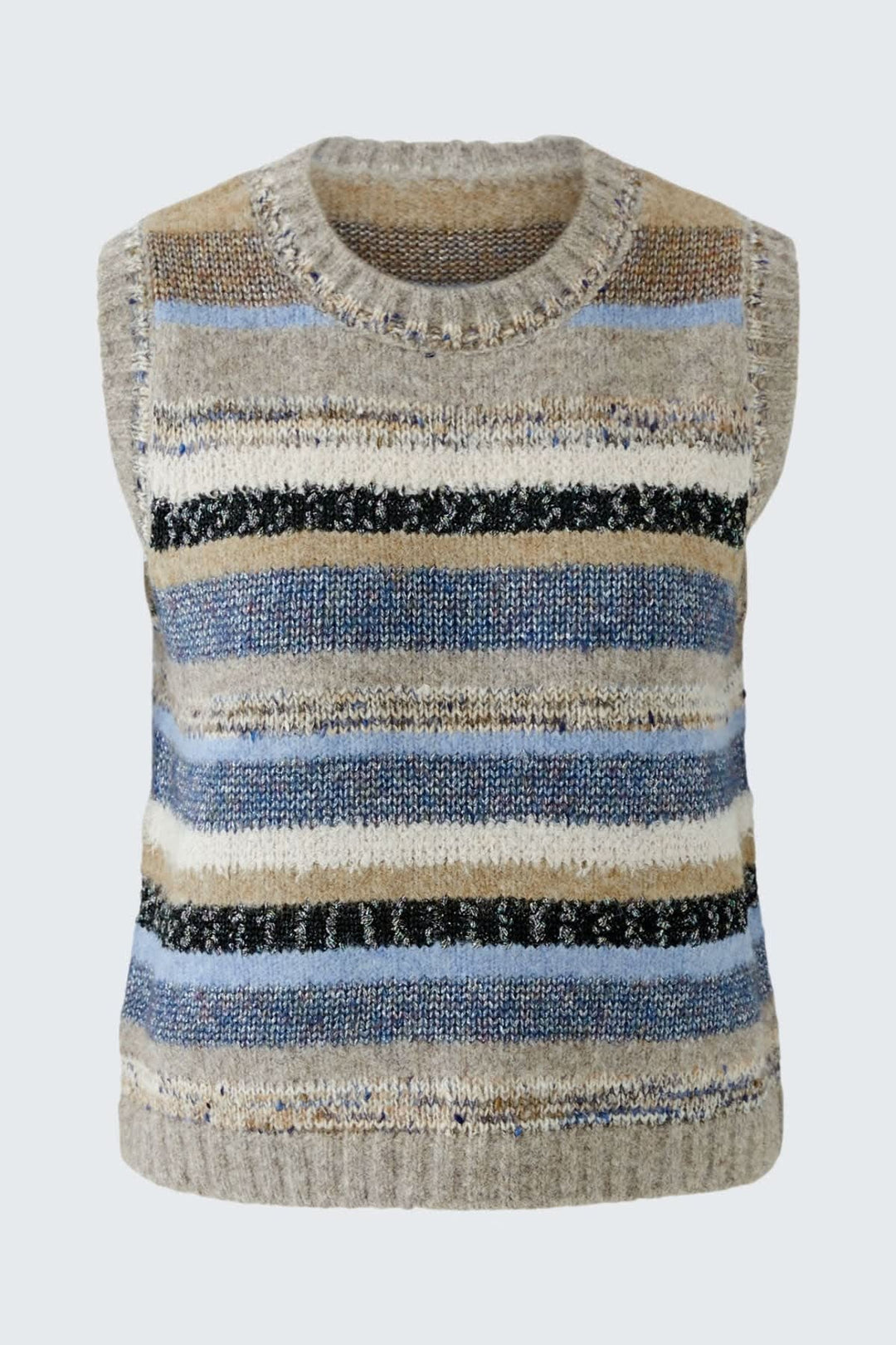 Débardeur en maille rayée vue de face pour femme Oui