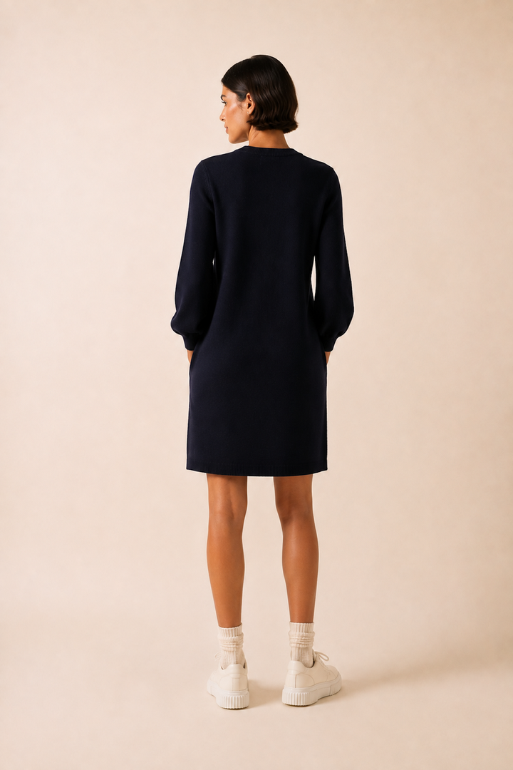 Sana Knit Dress with Contrasting Pattern 